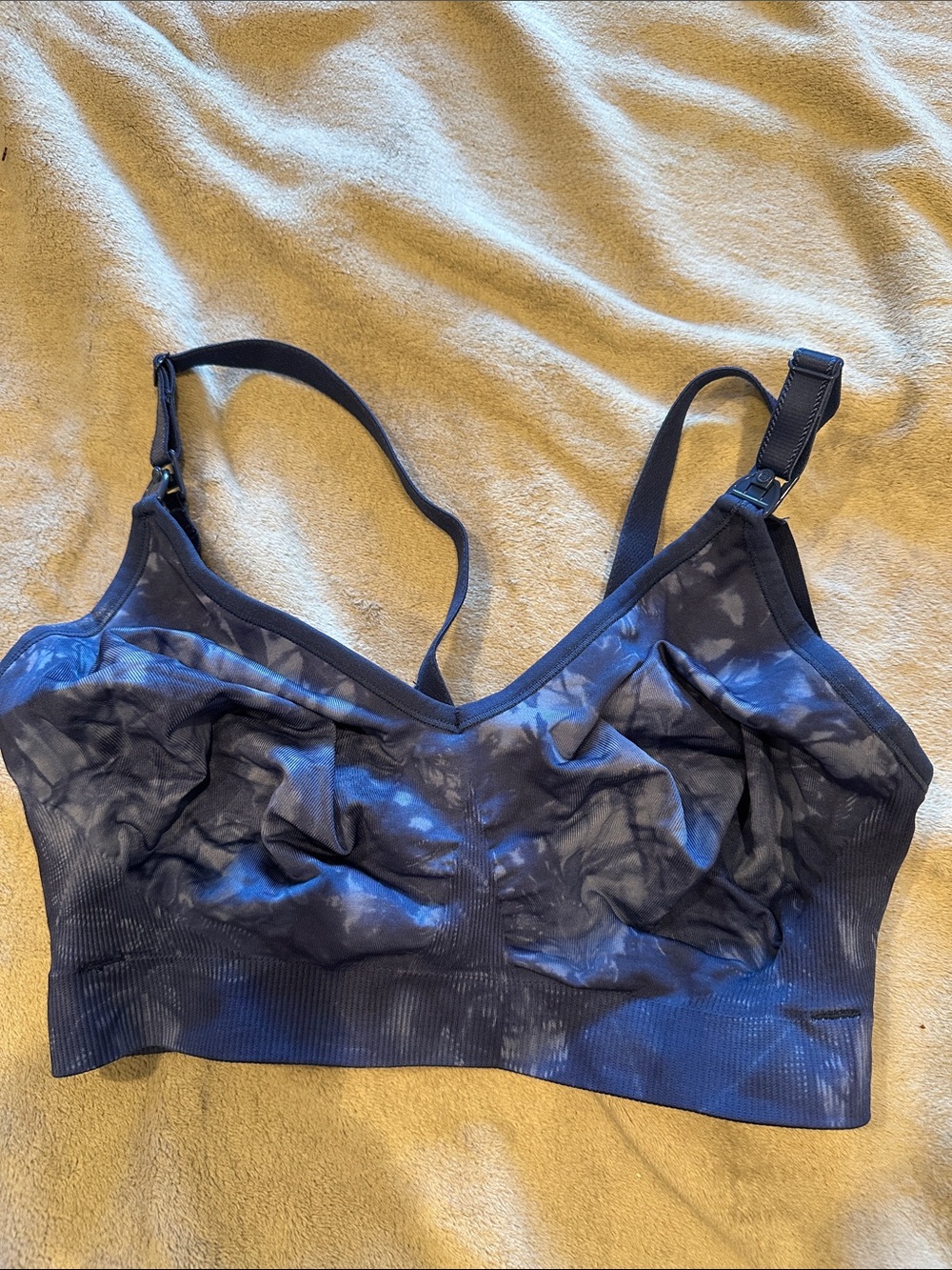 Bravado Navy Blue Tie-Dye Nursing Sports Bralette